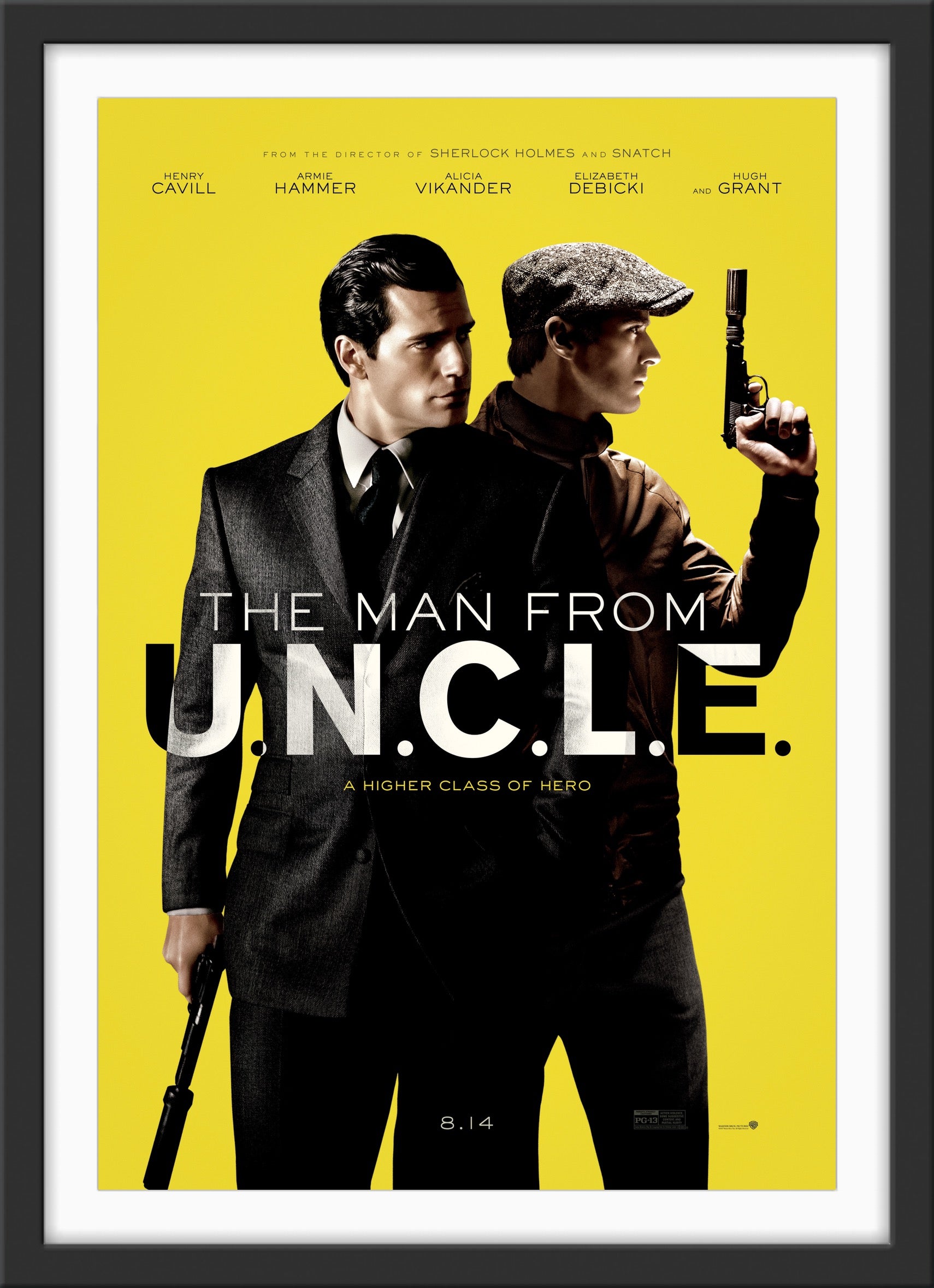 An original movie poster for the 2015 film The Man From UNCLE / U.N.C.L.E.