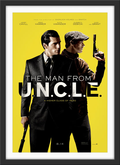 An original movie poster for the 2015 film The Man From UNCLE / U.N.C.L.E.
