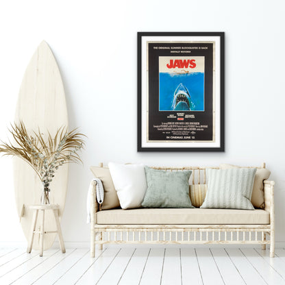 An original movie poster for the film Jaws
