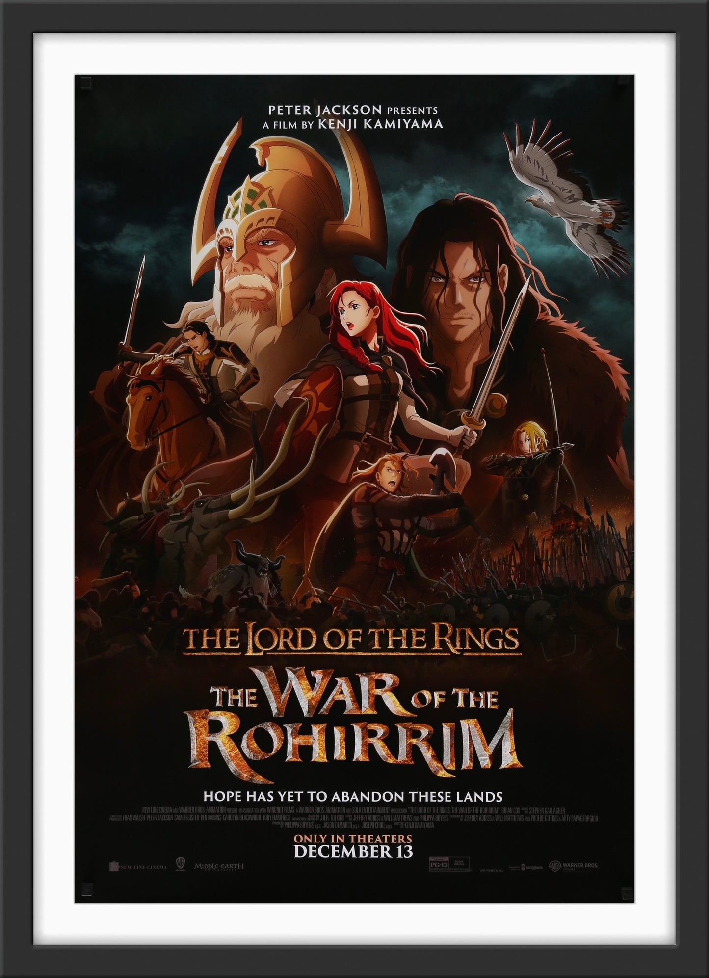 An original movie poster for the animated film Lord of the Rings: The War of the Rohirrim