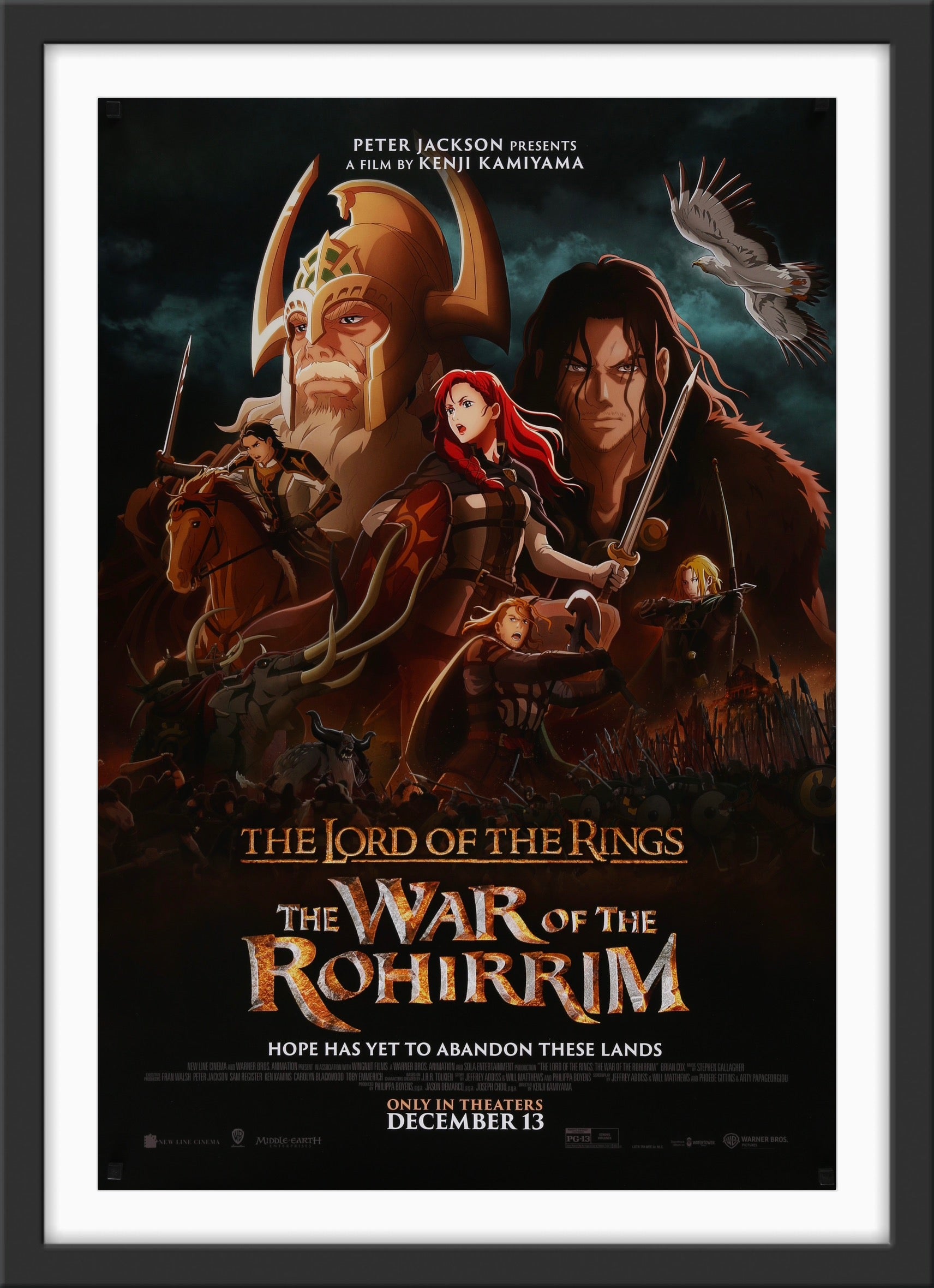 An original movie poster for the animated film Lord of the Rings: The War of the Rohirrim