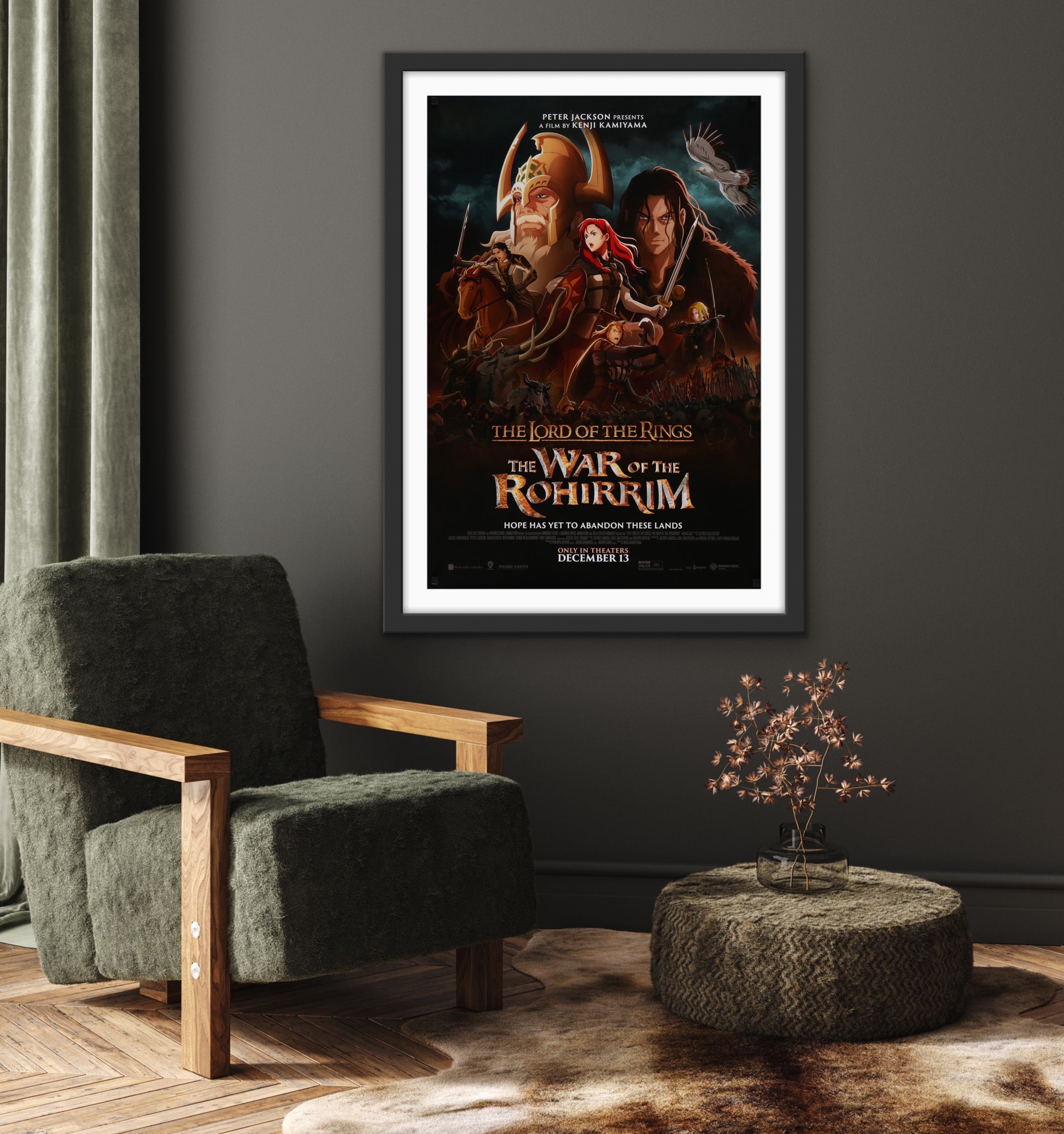 An original movie poster for the animated film Lord of the Rings: The War of the Rohirrim