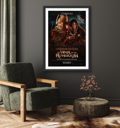 An original movie poster for the animated film Lord of the Rings: The War of the Rohirrim