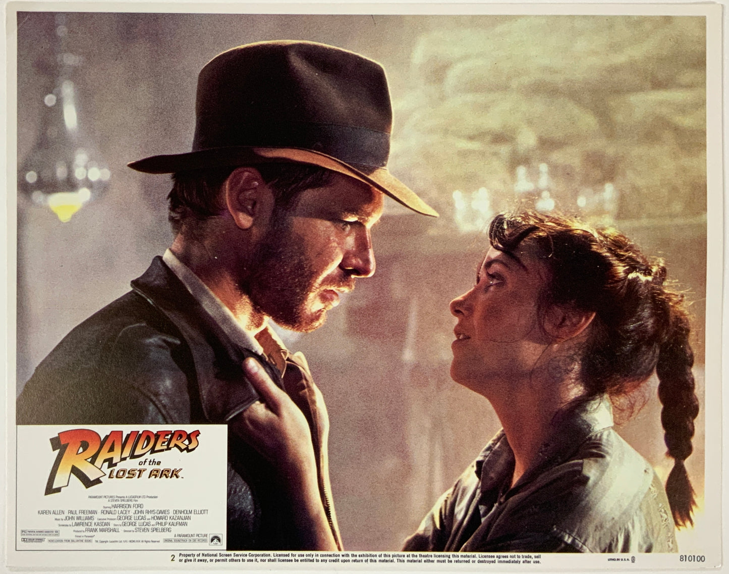 An original 11x14 lobby card for the film Raiders of the Lost Ark