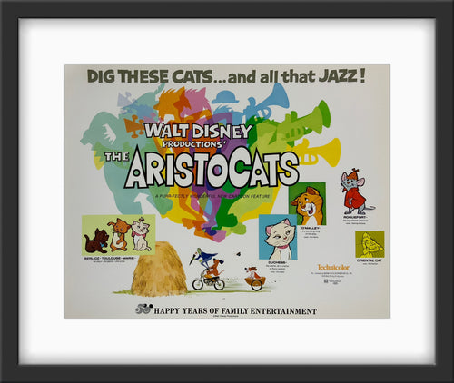 An original title lobby card for the Disney film The Aristocats