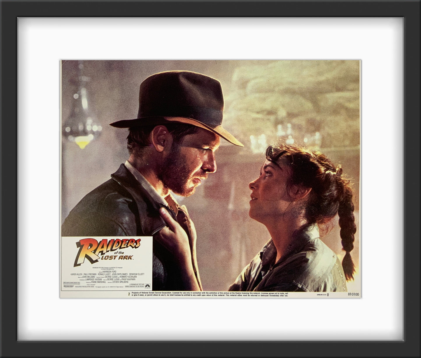 An original 11x14 lobby card for the film Raiders of the Lost Ark