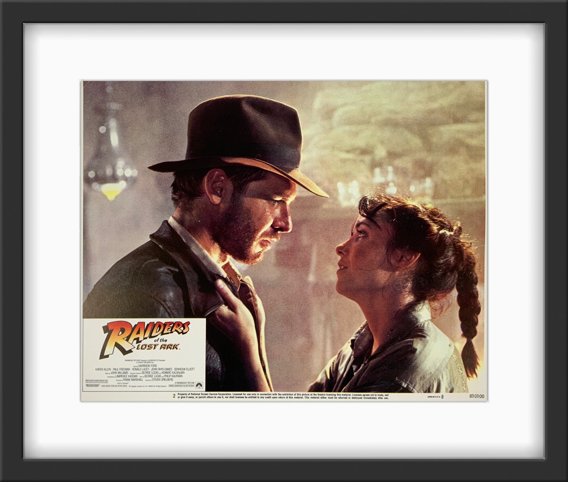 An original 11x14 lobby card for the film Raiders of the Lost Ark