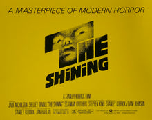 Load image into Gallery viewer, An original 8x10 title lobby card with art by Saul Bass for the Stanley Kubrick film The Shining