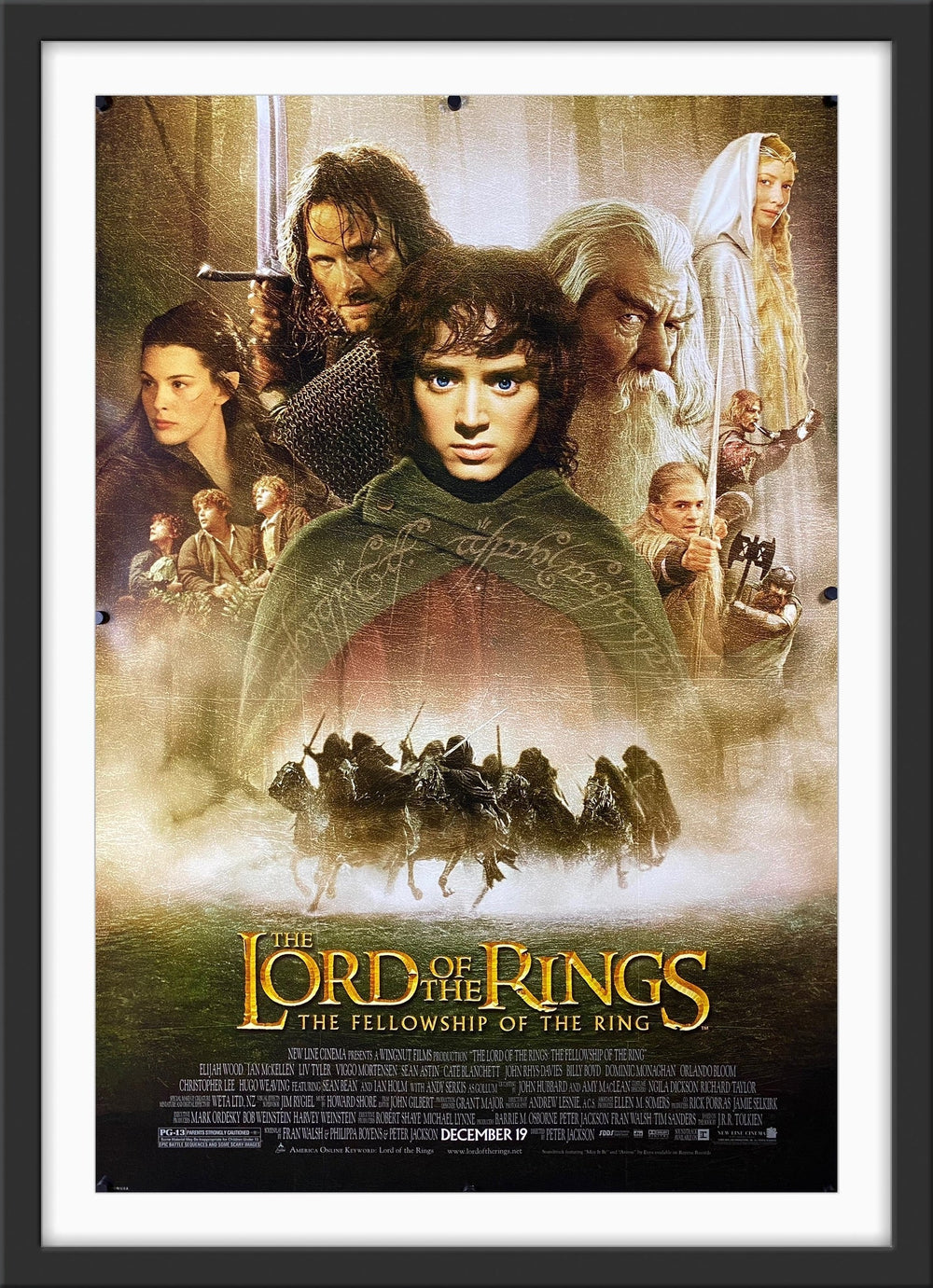 An original movie poster for the Peter Jackson film The Lord of the Rings : The Fellowship of the Ring