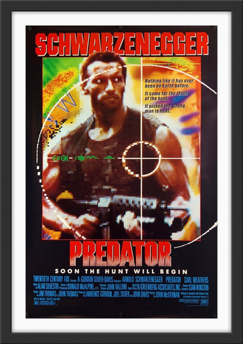 An original movie poster for the Arnold Schwarzenegger film Predator
