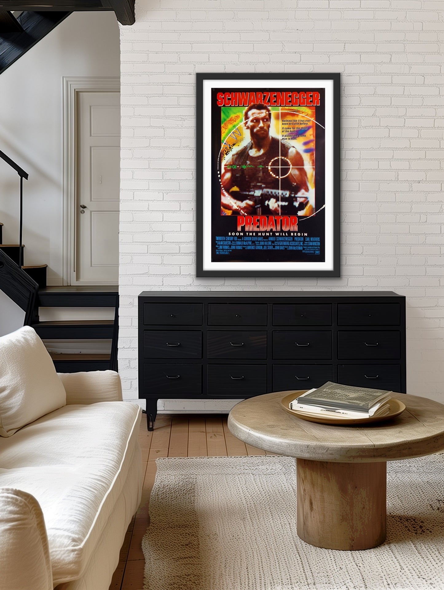 An original movie poster for the Arnold Schwarzenegger film Predator