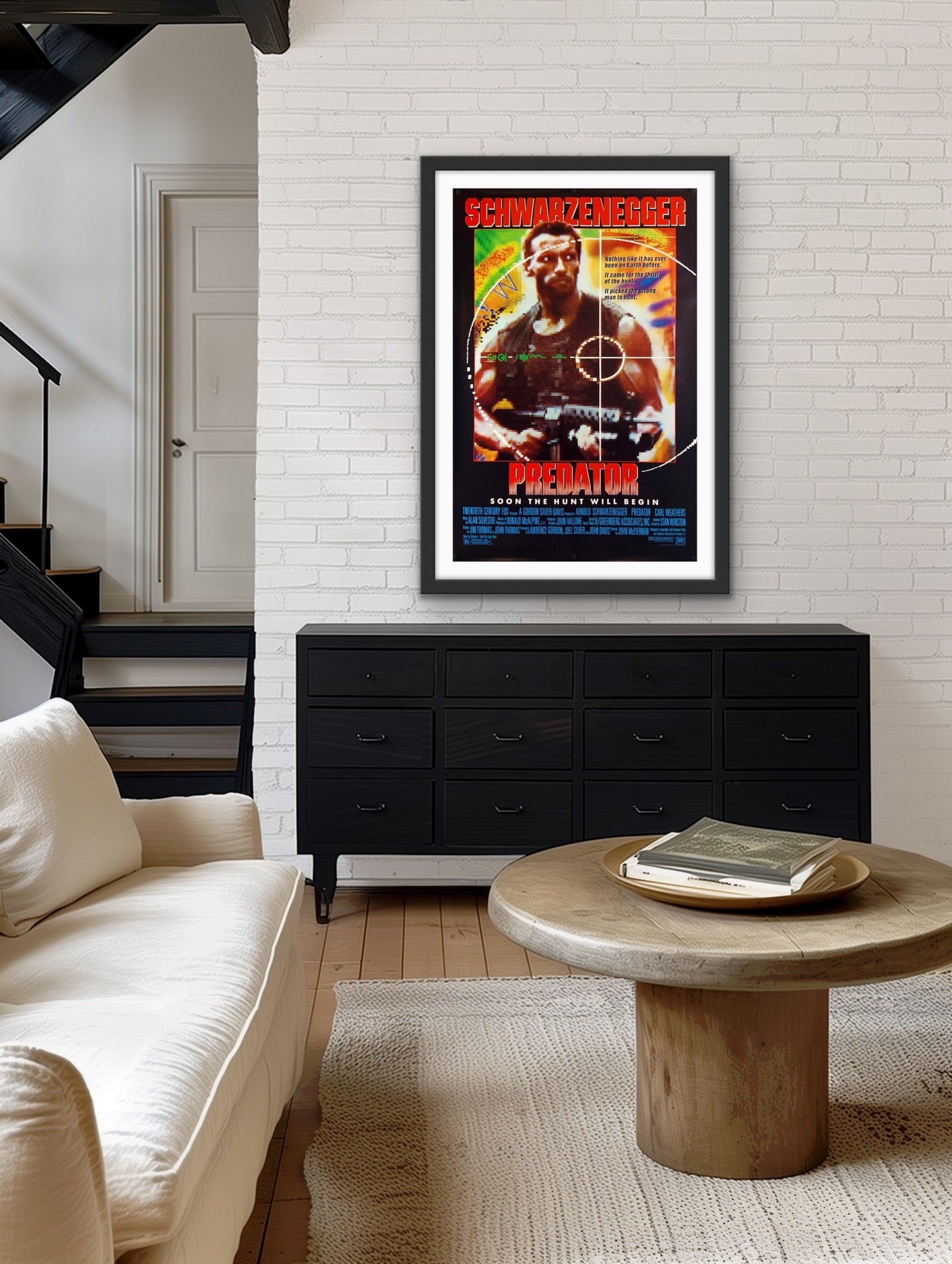 An original movie poster for the Arnold Schwarzenegger film Predator
