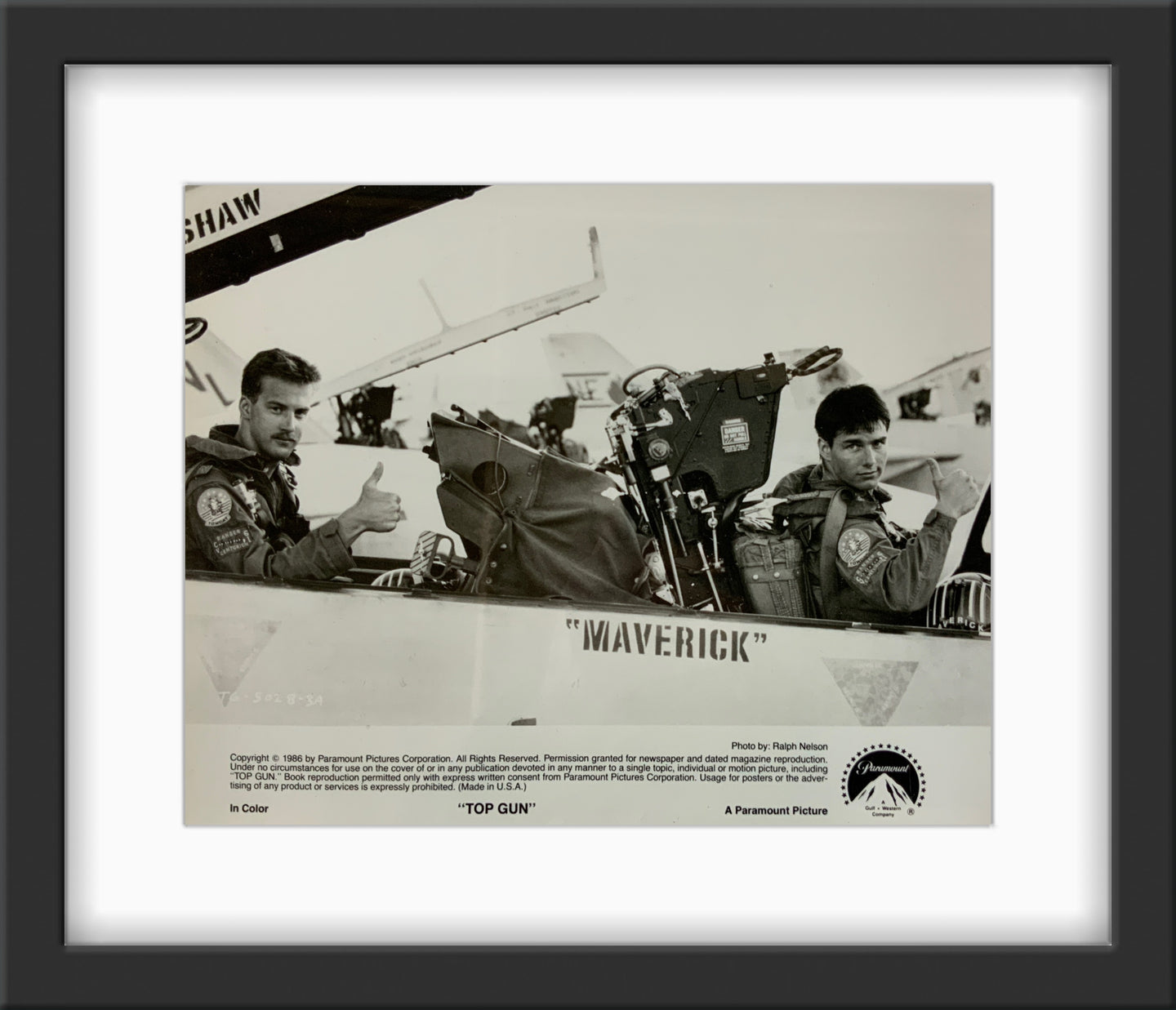 An original promotional movie still for the Tom Cruise film Top Gun