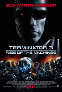 An original movie poster for the film Terminator 3 Rise of the Machines