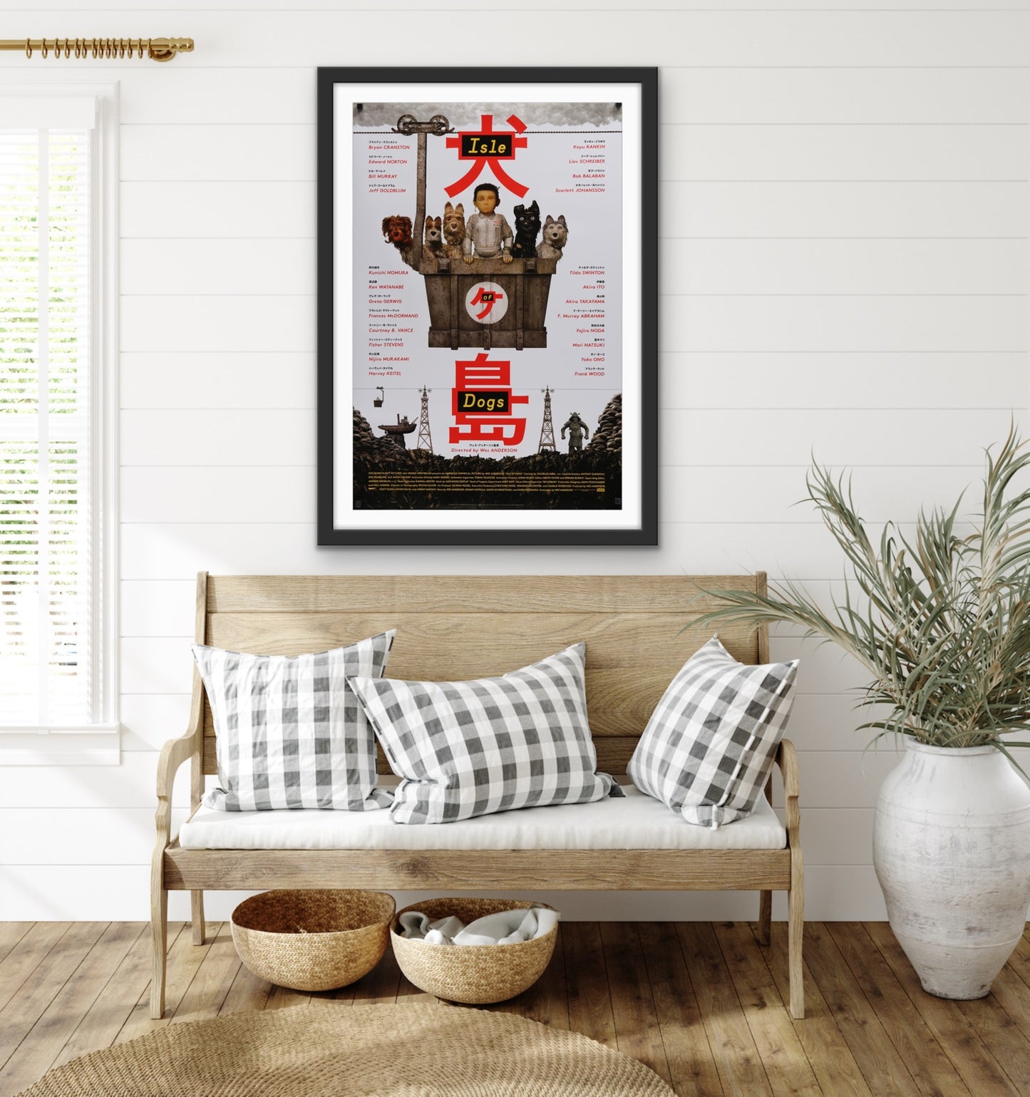 An original movie poster for the Wes Anderson film Isle of Dogs