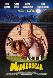 An original movie poster for the animated film Madagascar