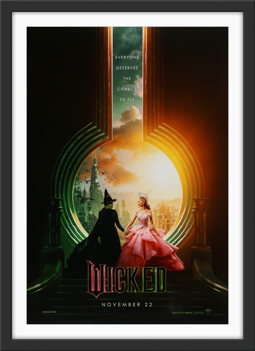 An original movie poster for the Wizard of Oz musical film Wicked