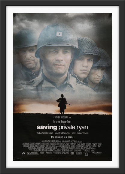 An original movie poster for the Steven Spielberg film Saving Private Ryan