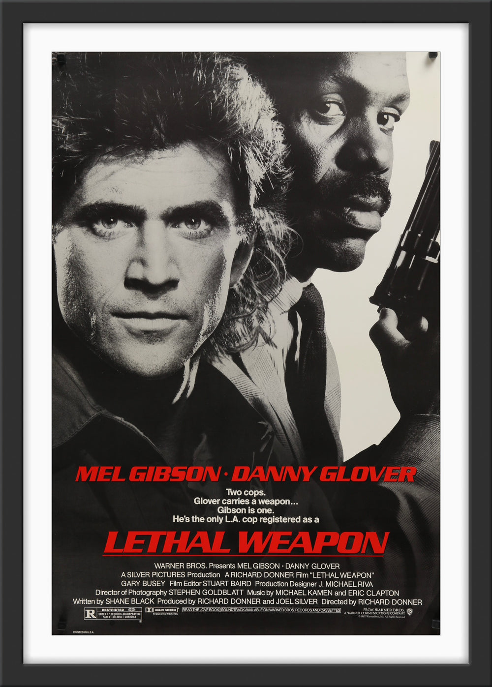 An original movie poster for the film Lethal Weapon