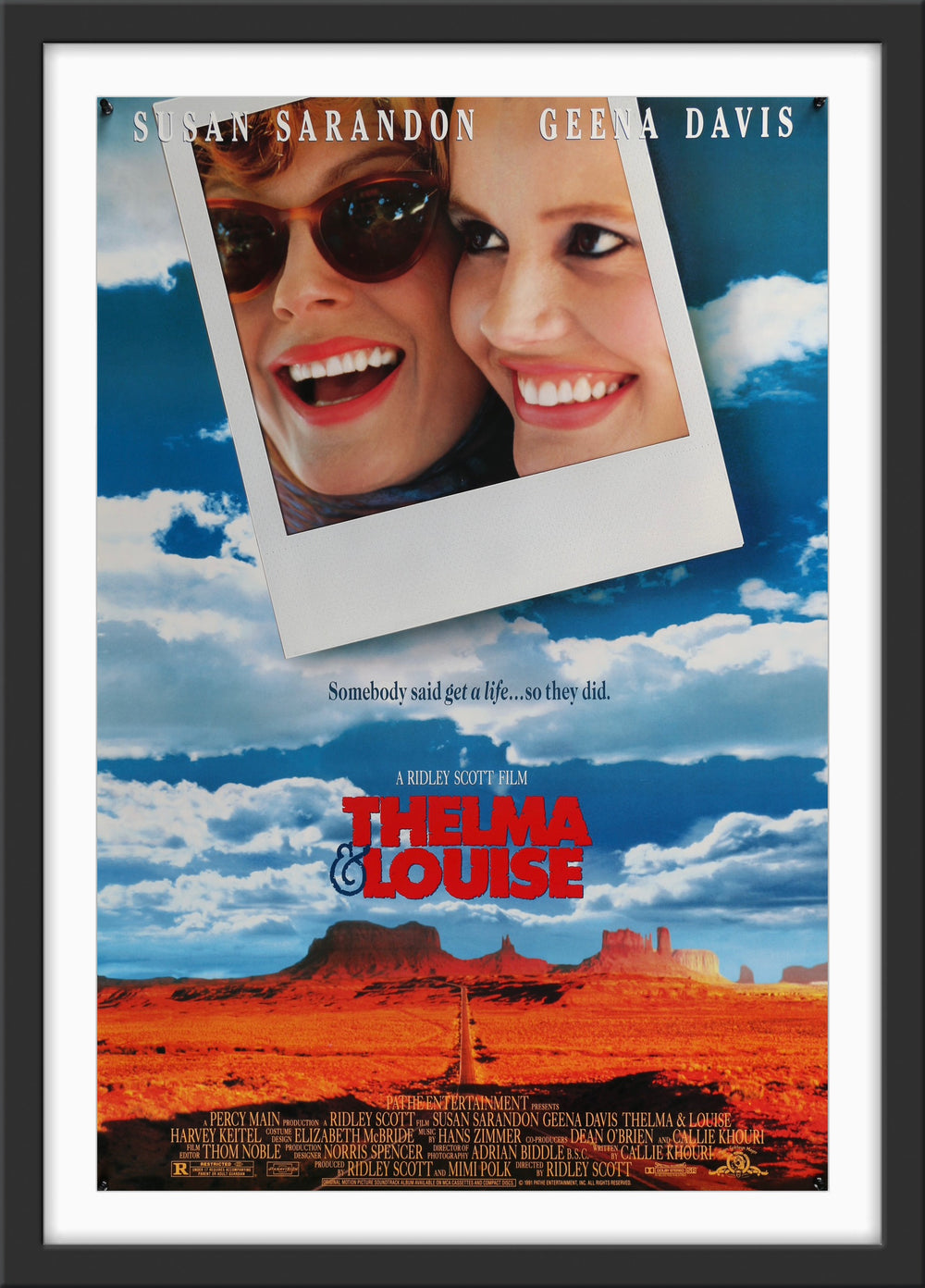 An original movie poster for the film Thelma and Louise