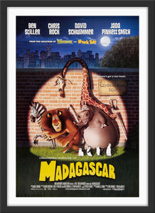 An original movie poster for the animated film Madagascar