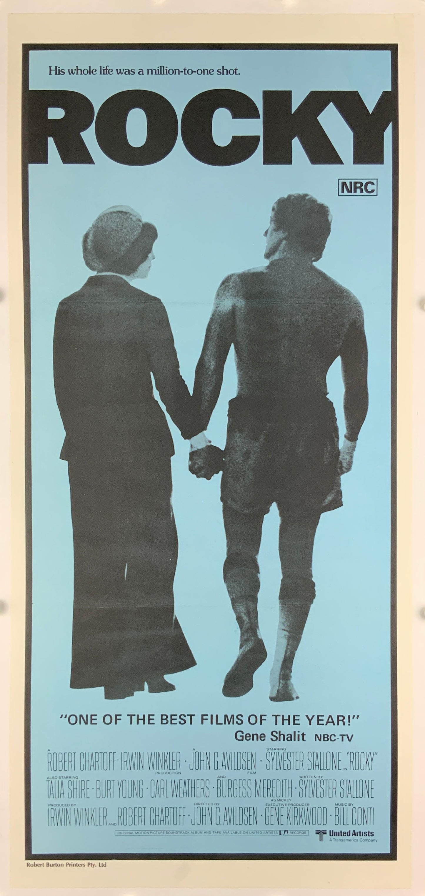 An original trio of original movie posters for the films Rocky, Rocky 2 and Rocky 3