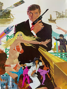 An original movie poster with artwork by Robert McGinnis for the James Bond film The Man With The Golden Gun