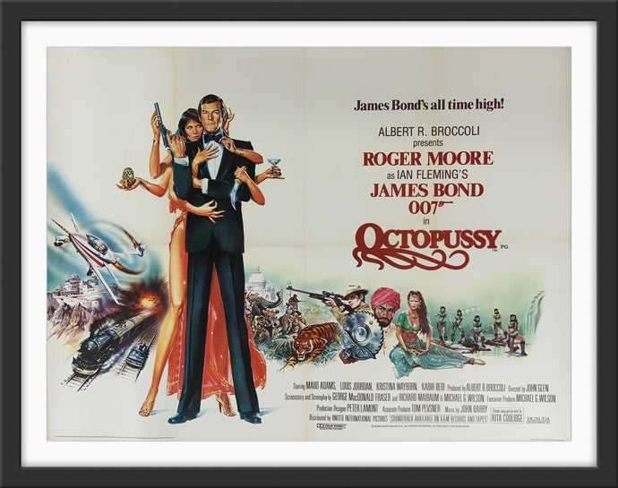 An original movie poster with artwork by Daniel Goozee for the James Bond film Octopussy