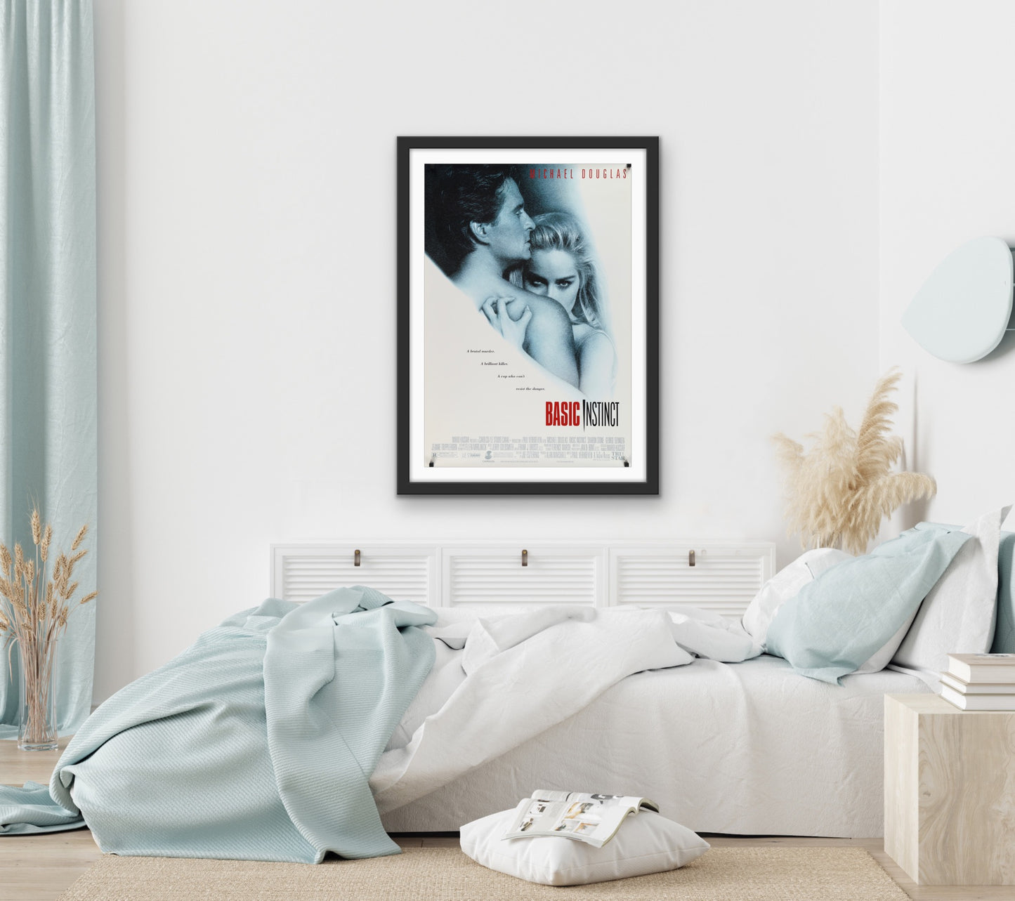 An original movie poster for the film Basic Instinct