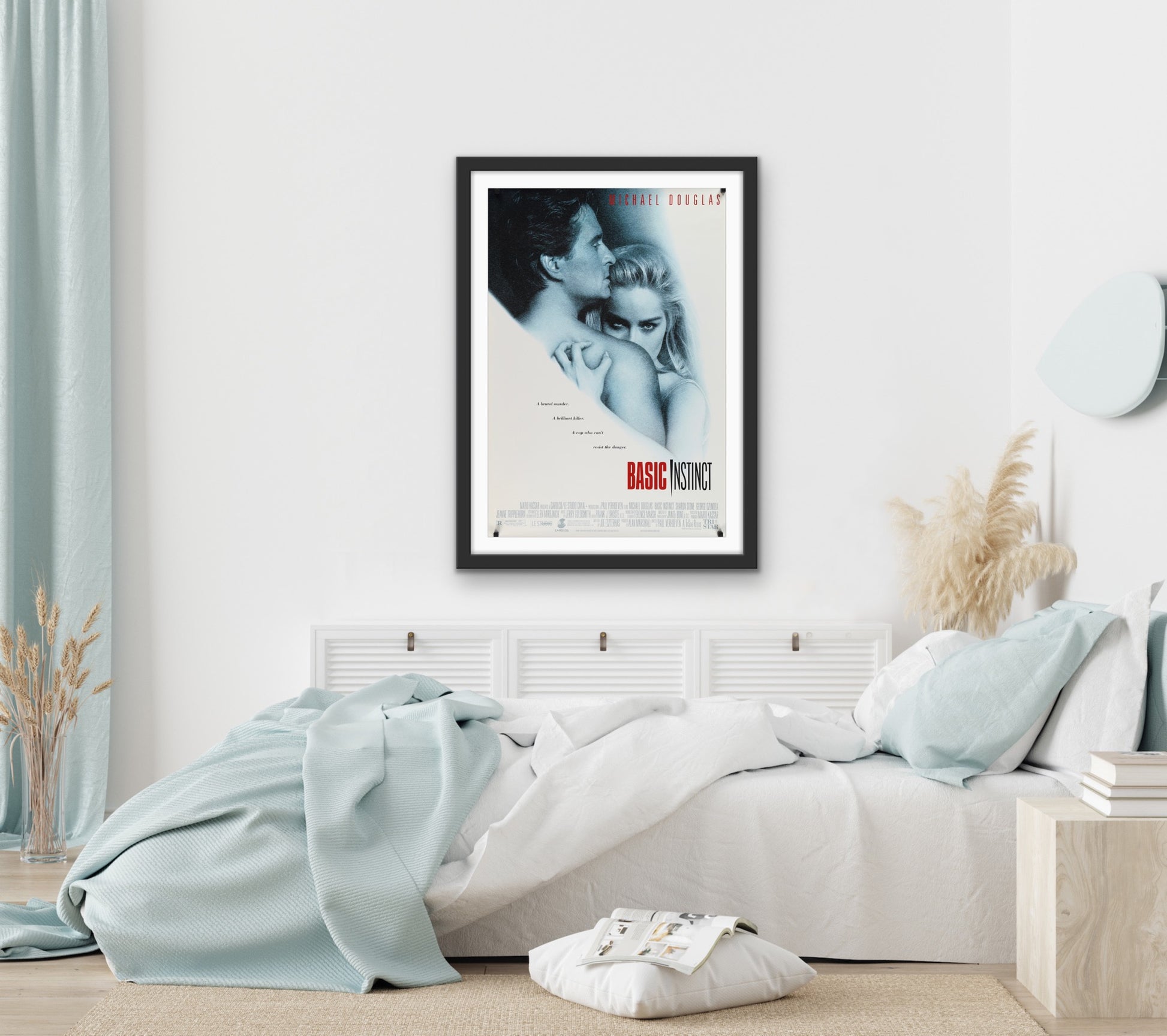 An original movie poster for the film Basic Instinct