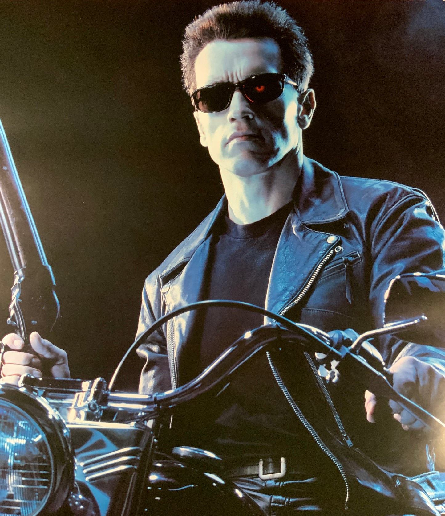 An original movie poster for the Arnold Schwarzenegger, James Cameron film Terminator 2 Judgment Day.