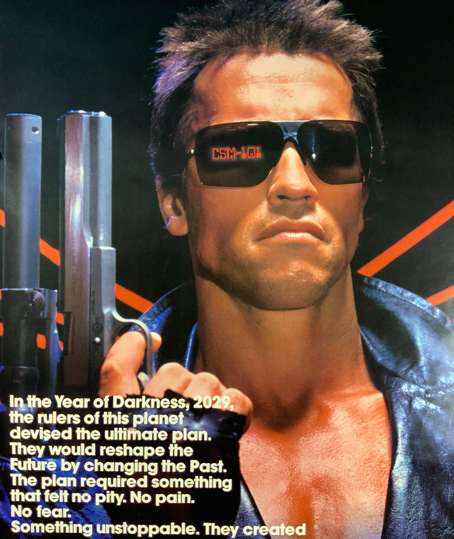 An original movie poster for the James Comeron film The Terminator