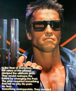 An original movie poster for the James Comeron film The Terminator