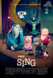 An original movie poster for the animated film Sing