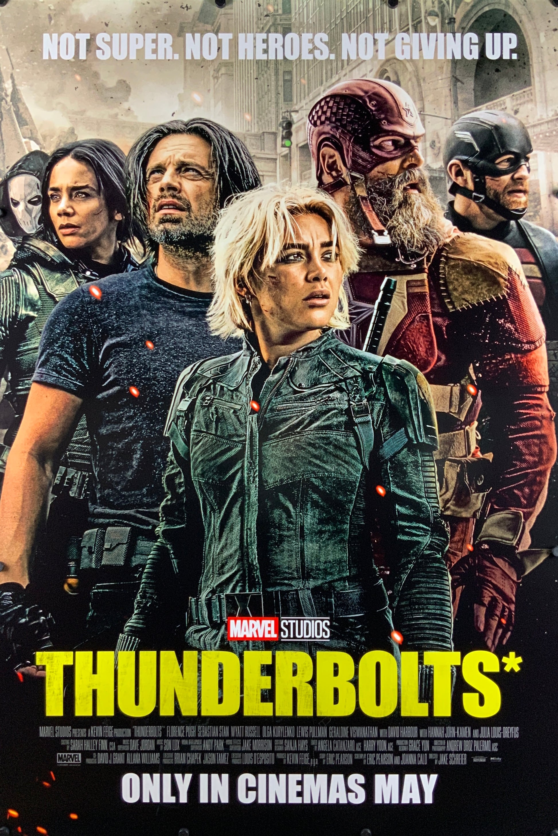 An original movie poster for the Marvel super-hero film Thunderbolts*