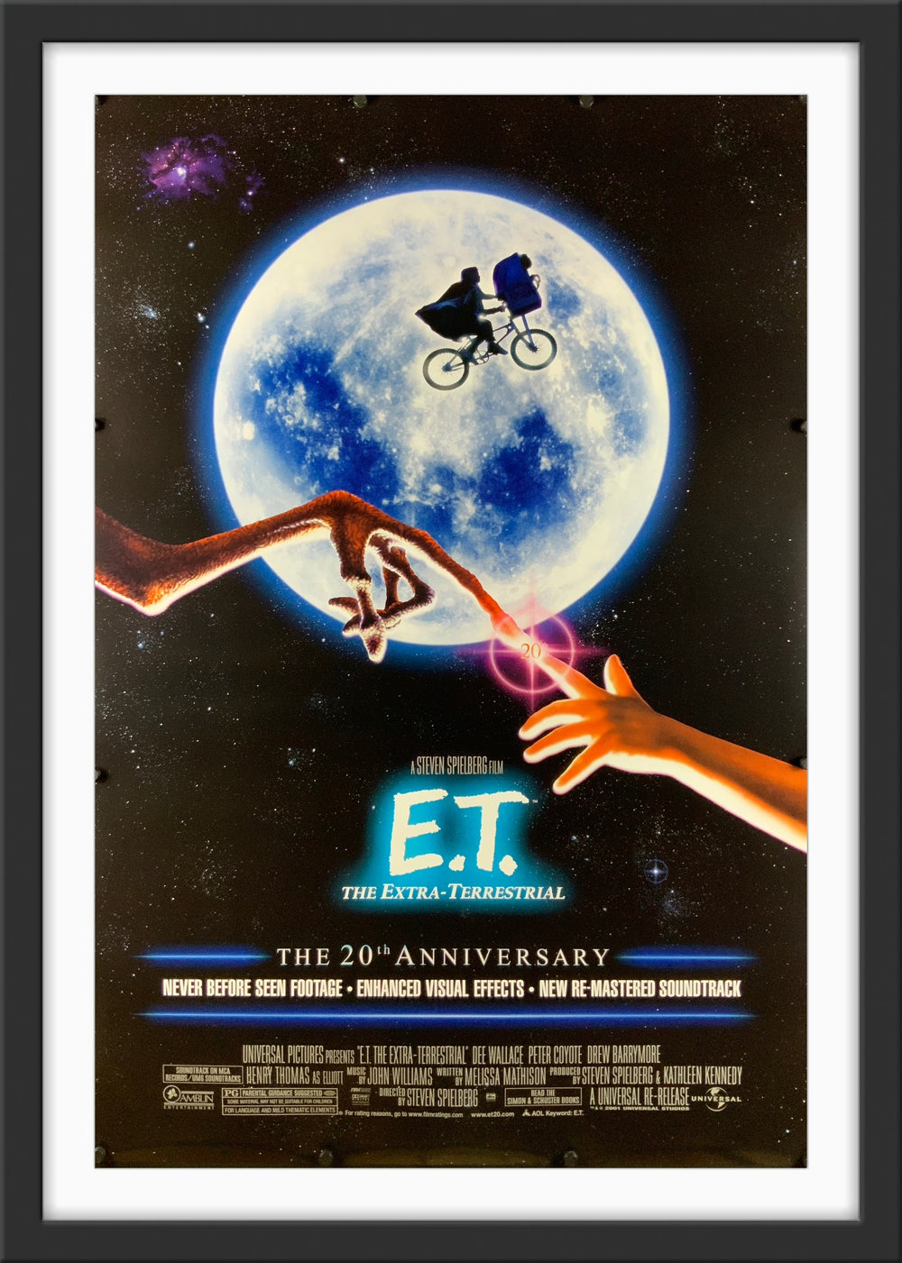 An original movie poster for the film E.T. The Extra Terrestrial