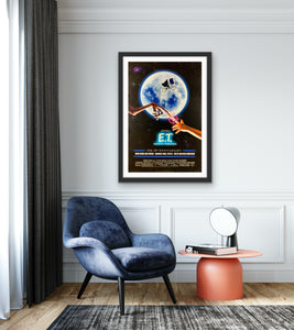An original movie poster for the film E.T. The Extra Terrestrial