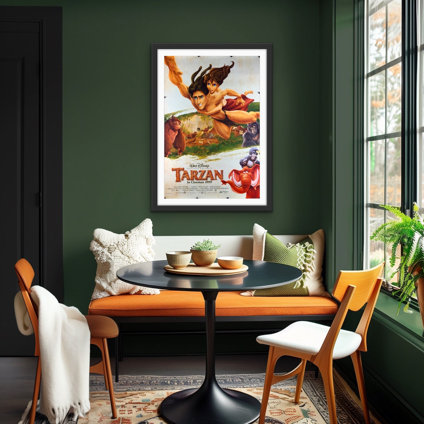 An original movie poster for the animated Disney film Tarzan