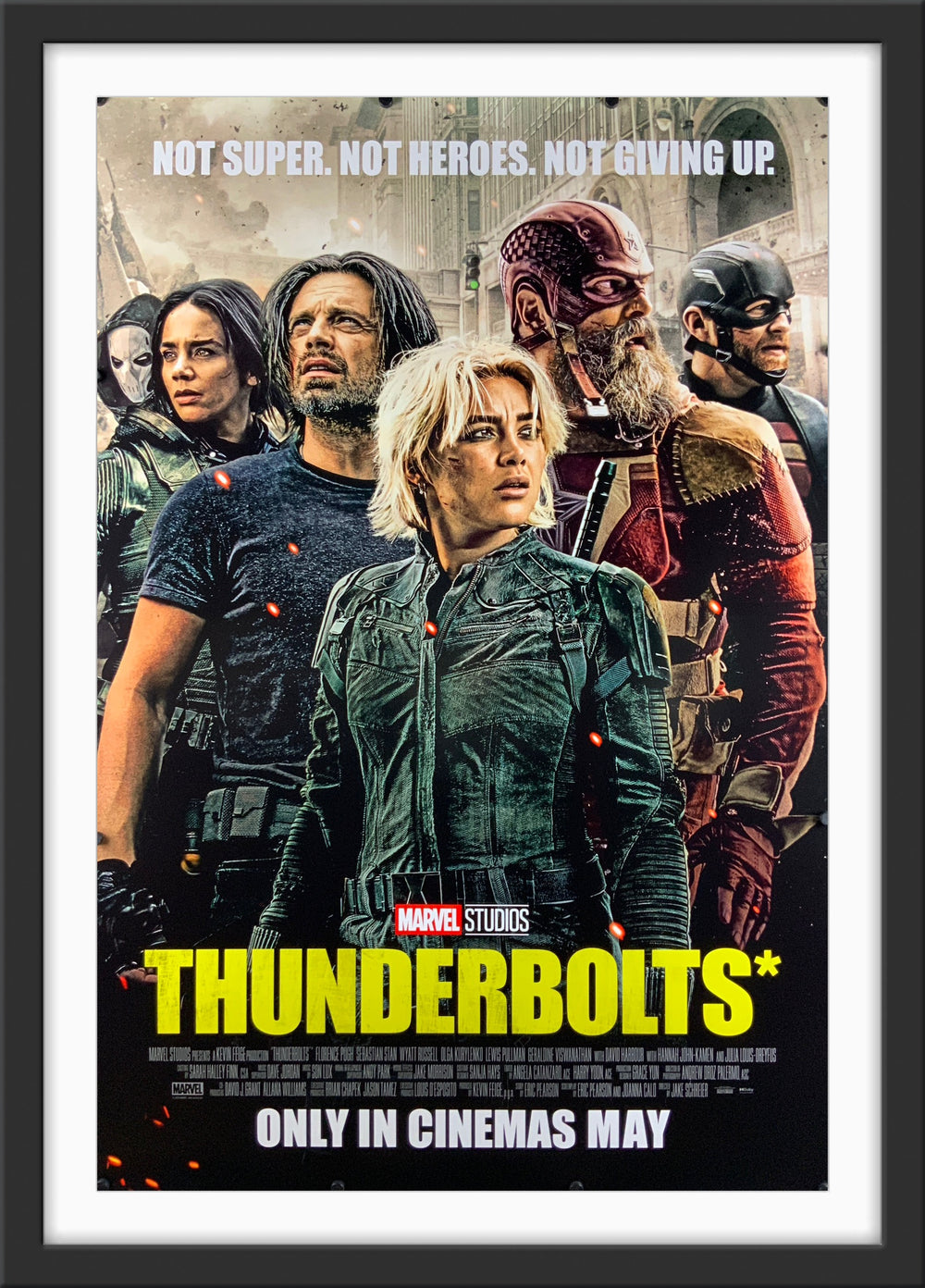 An original movie poster for the Marvel super-hero film Thunderbolts*