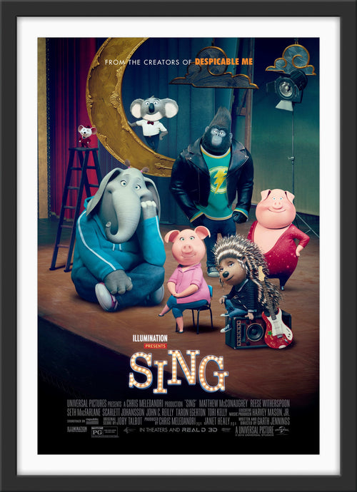 An original movie poster for the animated film Sing