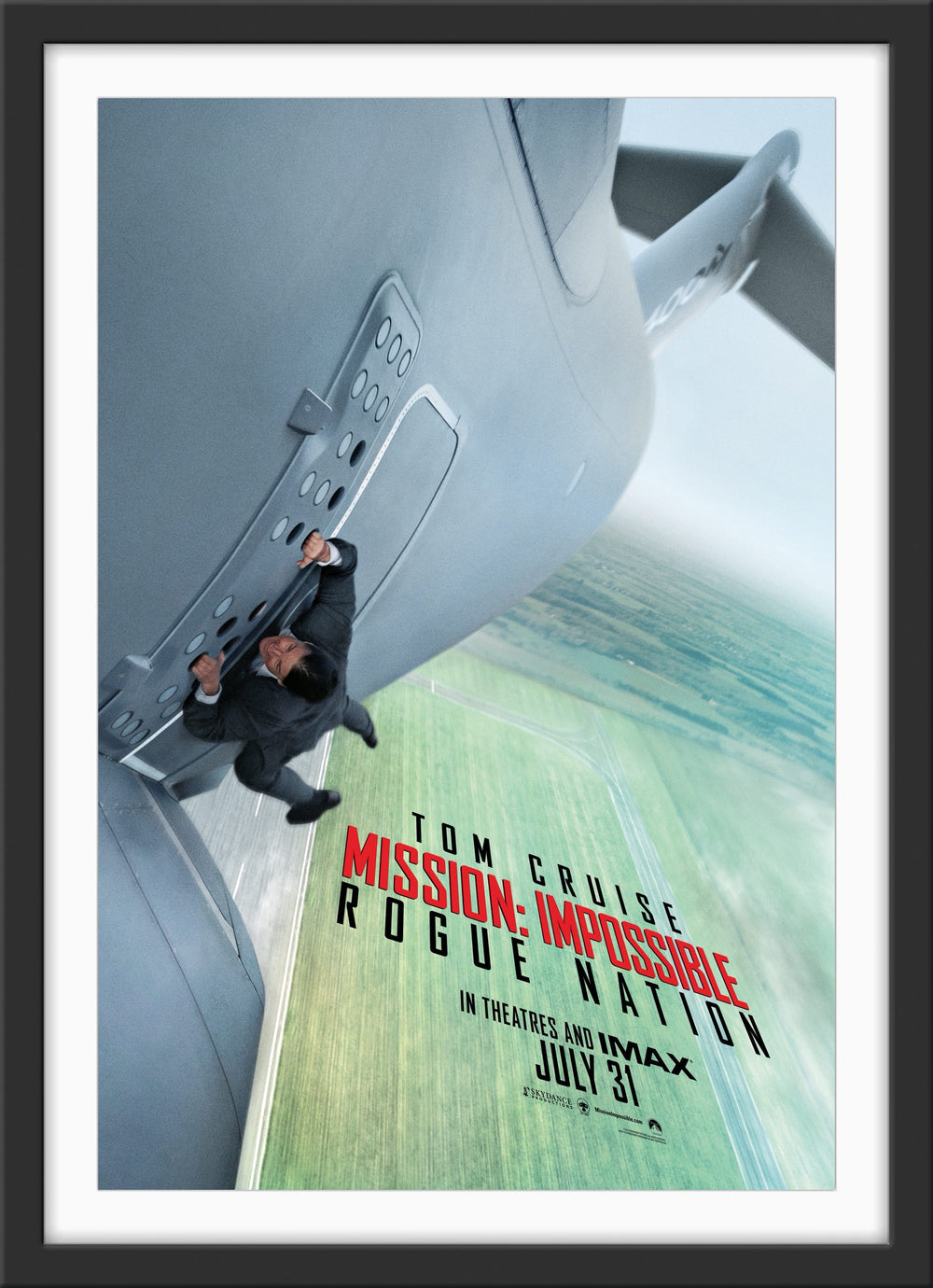 An original movie poster for the Tom Cruise film Mission: Impossible Rogue Nation