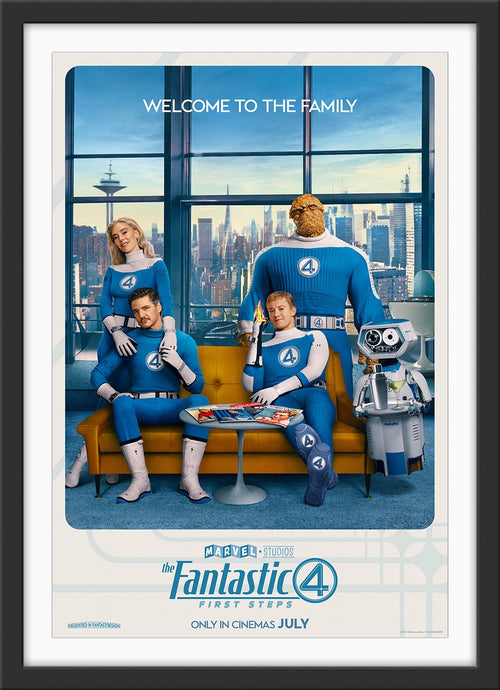 An original movie poster for the Marvel film The Fantastic Four First Steps
