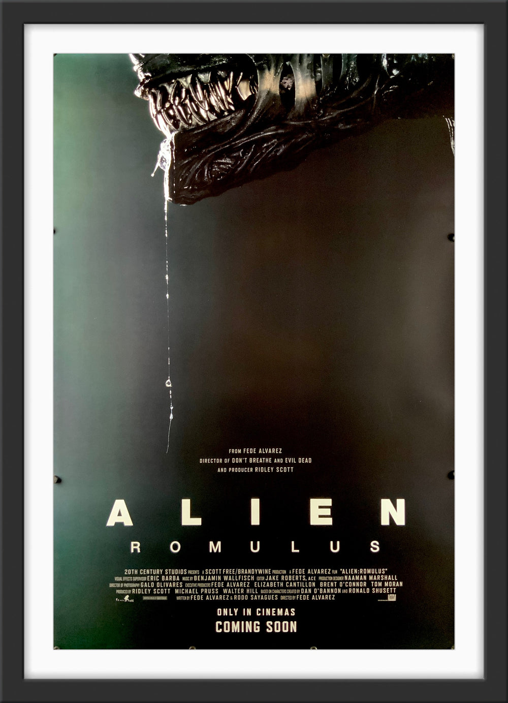 An original movie poster for the sci-fi horror film Alien Romulus