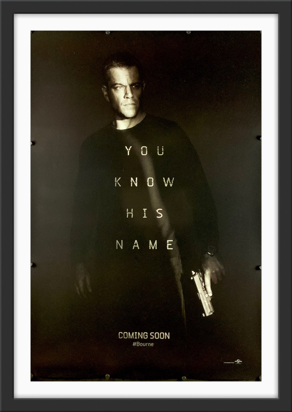An original movie poster for the 2016 film Jason Bourne