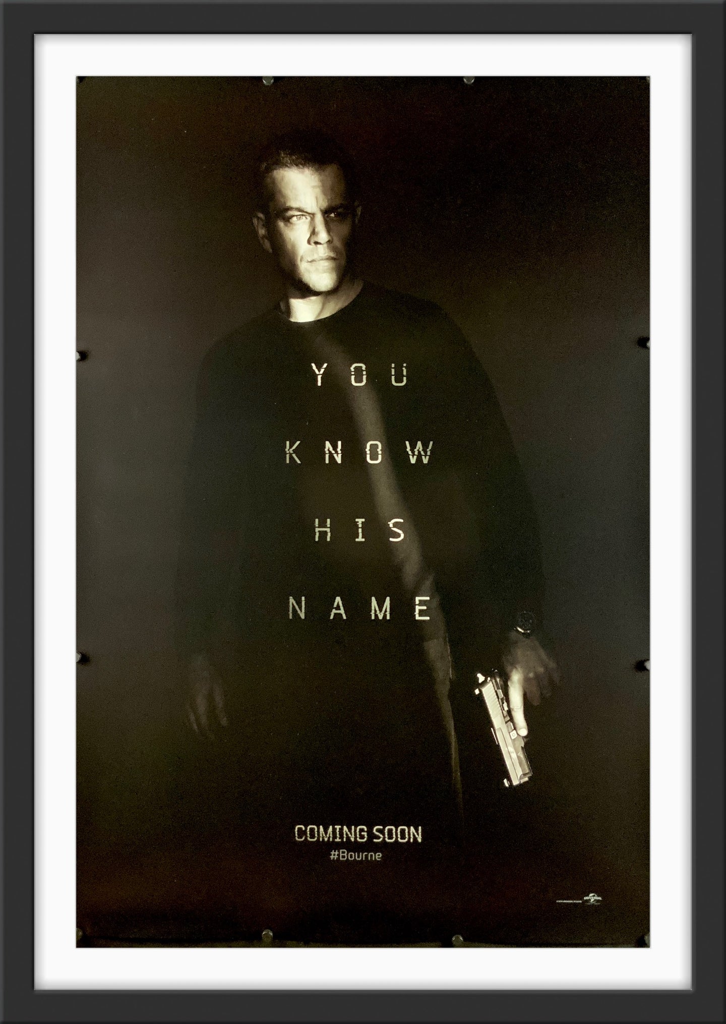 An original movie poster for the 2016 film Jason Bourne