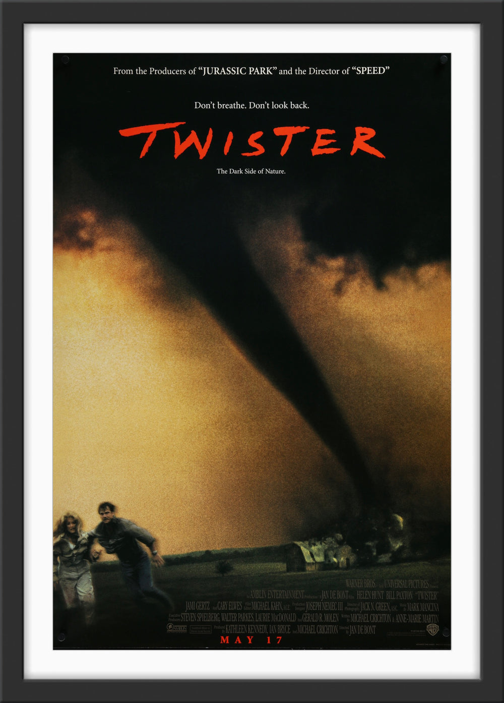 An original movie poster for the film Twister