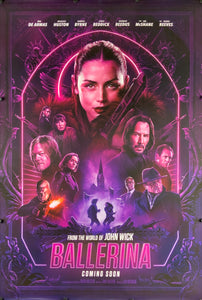 An original movie poster for the John Wick film Ballerina