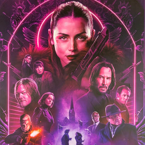 An original movie poster for the John Wick film Ballerina