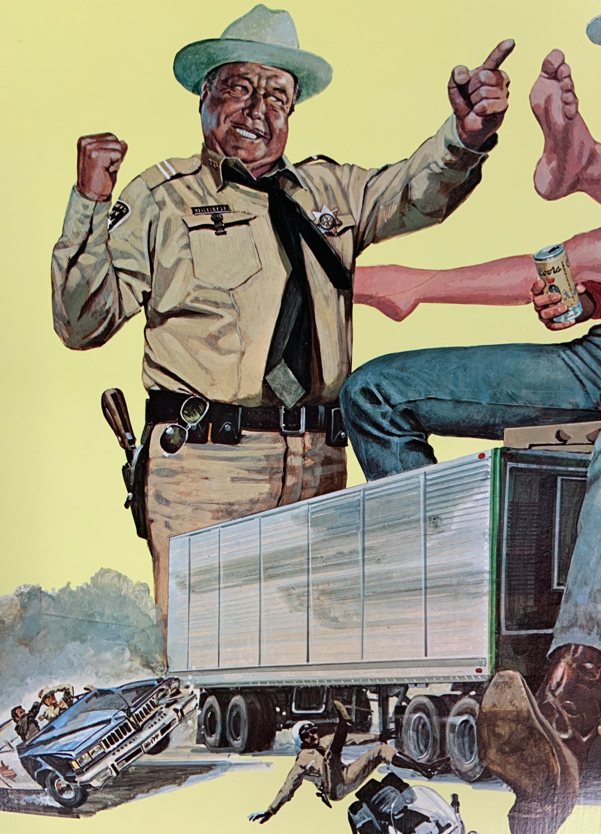 An original movie poster for the Burt Reynolds film Smokey and the Bandit