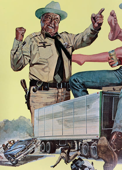 An original movie poster for the Burt Reynolds film Smokey and the Bandit
